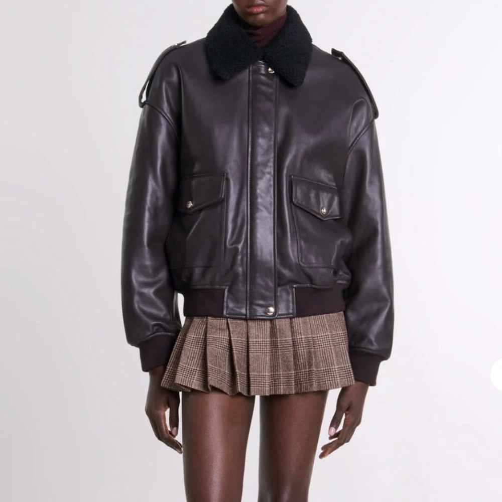 Maje Blastiya Leather Jacket